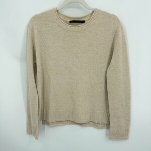 Jenni Kayne Everyday wool-cashmere blend crew neck sweater oatmeal beige XS